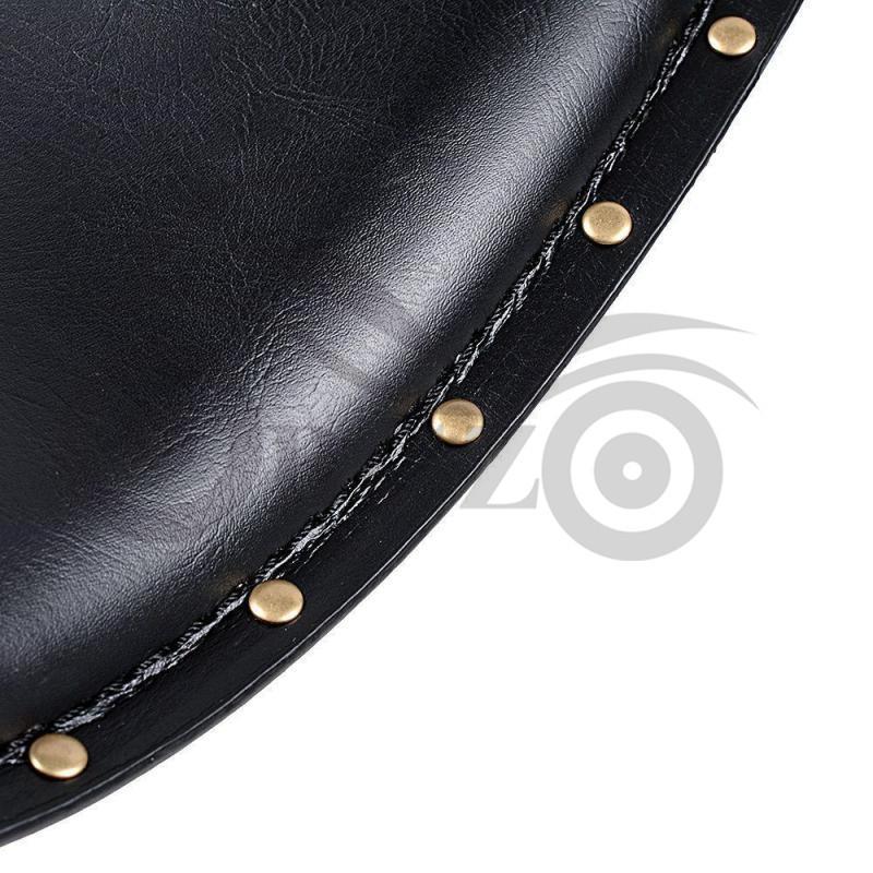Harley Motorcycle Retro Leather Seat with Copper Rivets & Spring Cushion