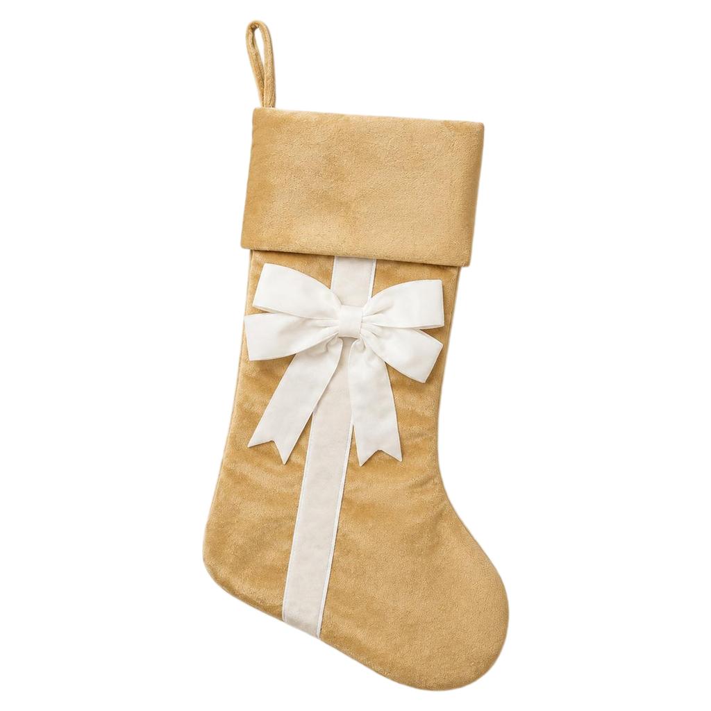Embroidered Velvet Christmas Stocking With, Kids Candy Gift Bag for Fireplace Hanging