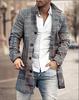 Men's Woolen Mid-Length Digital Print Coat - Autumn/Winter Collection