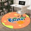 Covor Rotund Fanta Portocalie pentru Sufragerie, Dormitor, Cameră de Joacă, Covor pentru Scaun, Covor de Zonă, Covor Circular, Cadou de Crăciun Fan