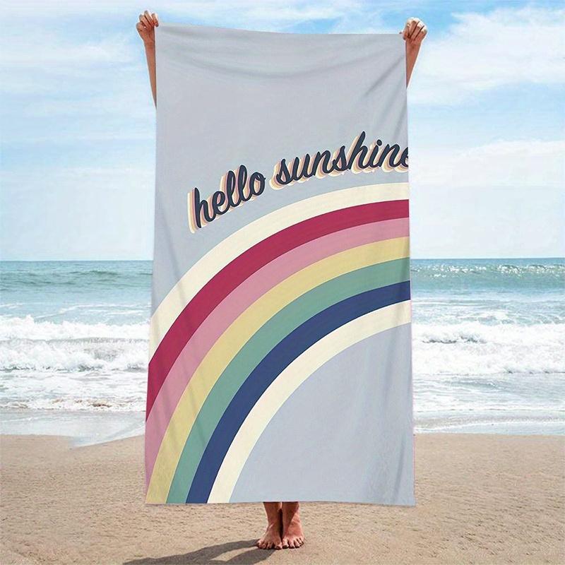 

Beach Towel Rainbow Print Pattern Sun Protection Windproof Suitable For Swimming Pool Camping Travel Blanket W40*H60(CM)