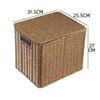 Nordic Style Rattan-Look Woven Storage Box with Lid for Bedroom and Household Organization.