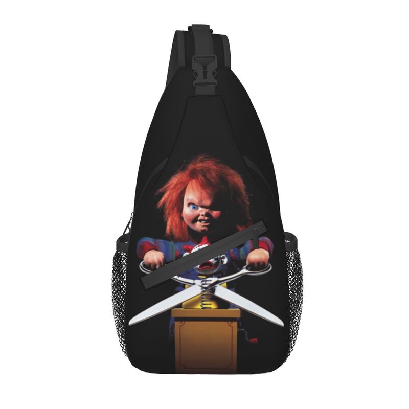 Horror Killer Chucky Sling Crossbody Chest Bag Men Fashion Child's Play Movie Shoulder Backpack for Travel Cycling