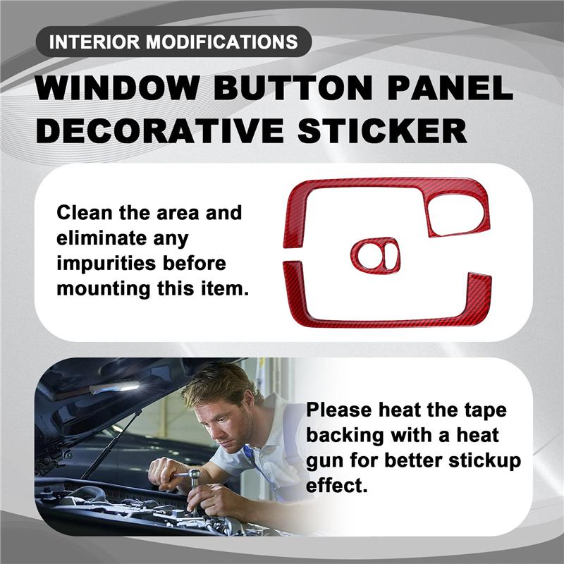 A16P-Window Button Panel Decorative Sticker Interior Modifications For Fiat 500 2008-2011 Abarth 595 2012-