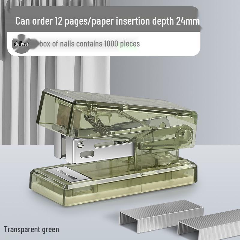 Clear Mini Stapler No. 12 - Compact Handheld Stapler for Students & Office Use