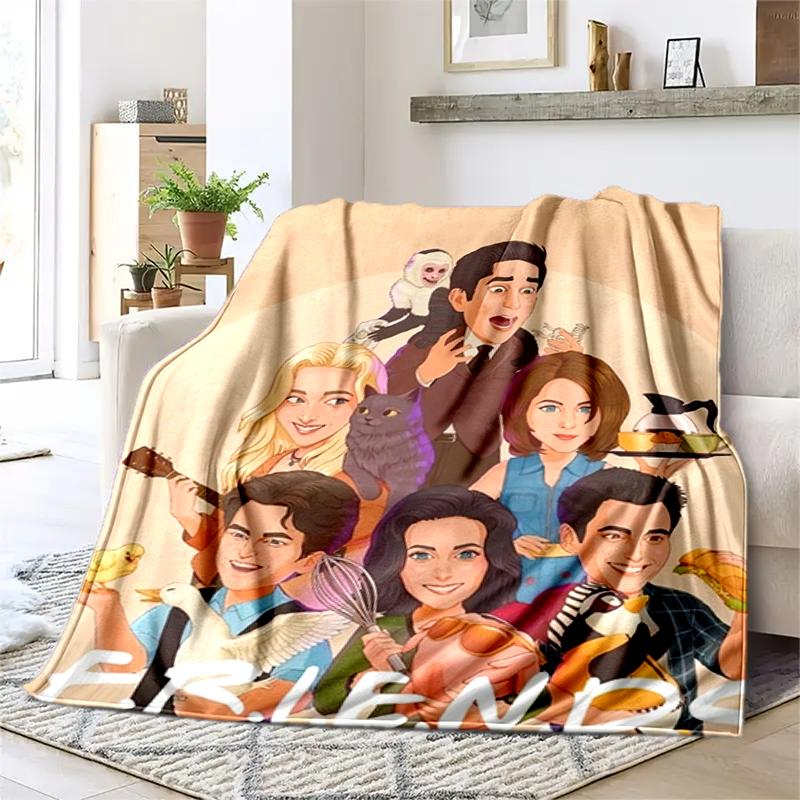 1PC Friends printed blanket, all season lightweight home office outdoor nap multifunctional blanket A9