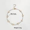 Fashionable and minimalist turquoise starfish mixed with pearl black bead neck women's necklace, versatile for daily use