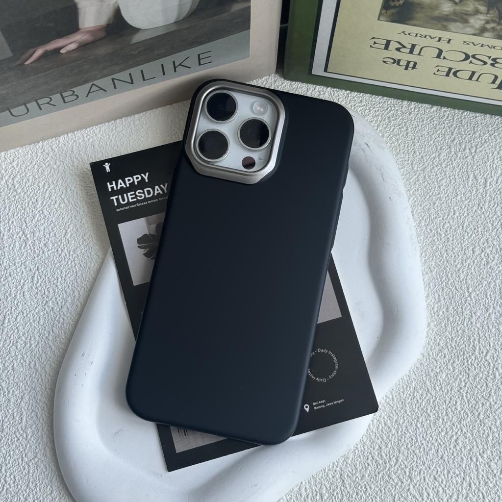 Premium matte case metal lens for iPhone16Pro max mobile phone case Apple 15 new 14/13
