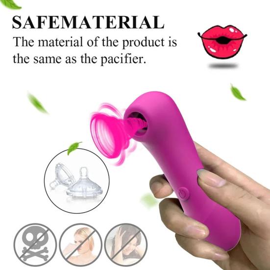 Mini Suction Vibrator Breast Massager Silicone Clitoral Stimulator with Multi-Frequency Modes Whisper-Quiet Waterproof Discreet Adult Toy