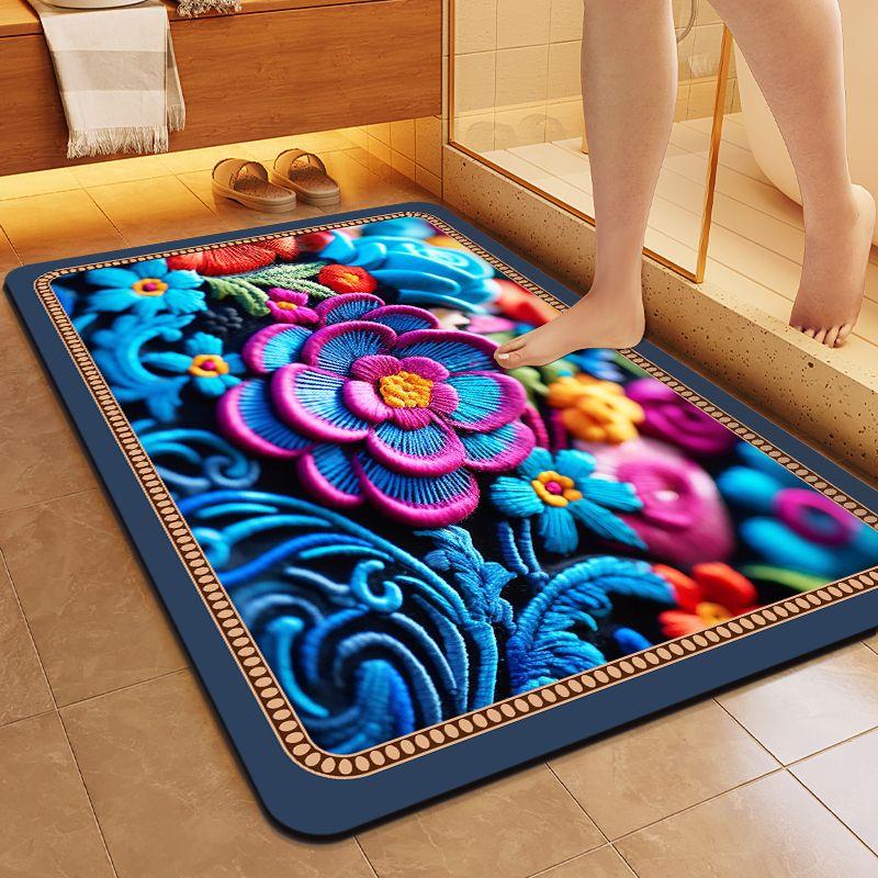 

Входной коврик Коврик для ванной комнаты, нескользящий, впитывающий, износостойкий напольный коврик, кухонный коврик 80cm * 100cm