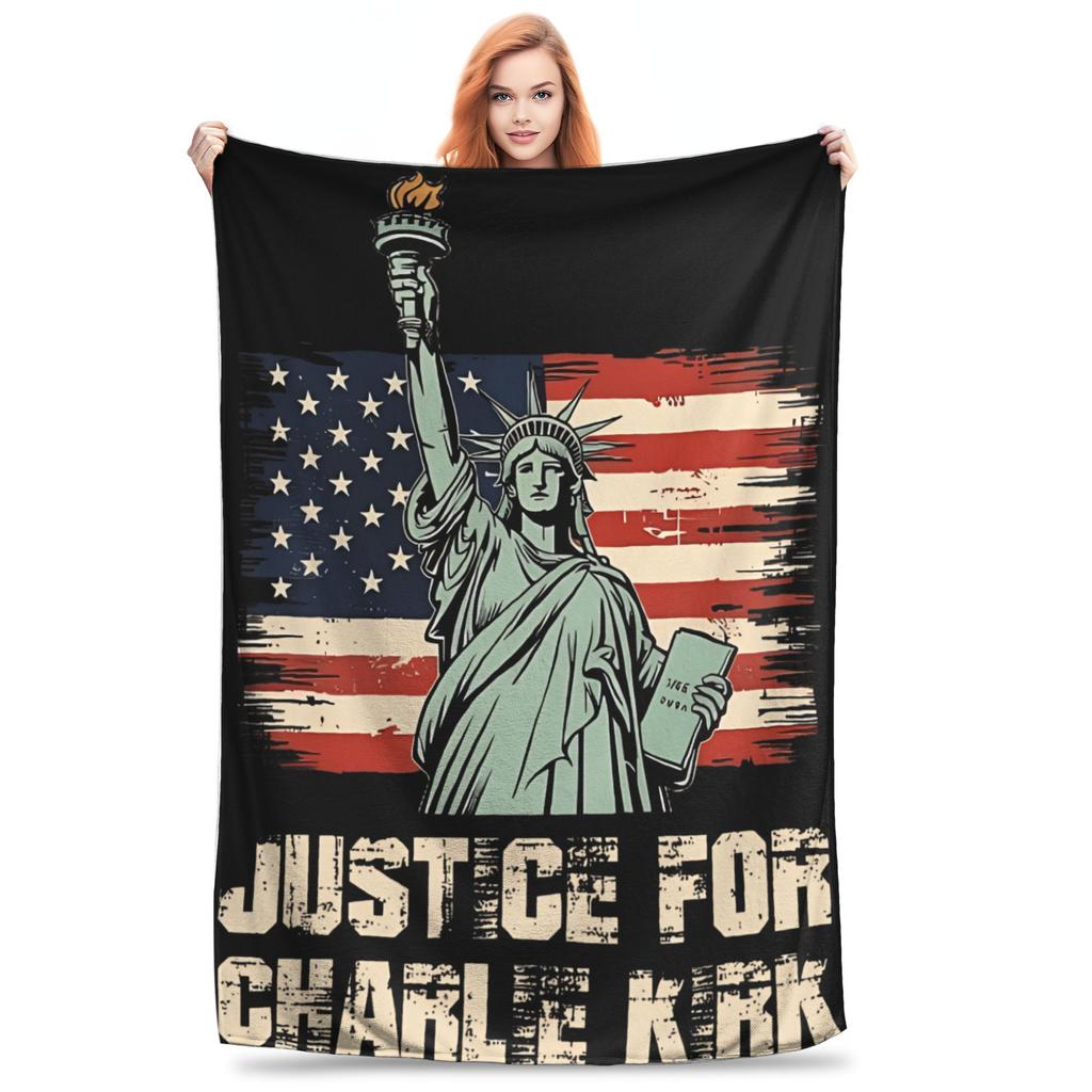 Charlie Kirk A True Patriot Blanket Quality Soft Warm Bedding Throws Spring Girls Boys Living Room Street Trend Bedspread