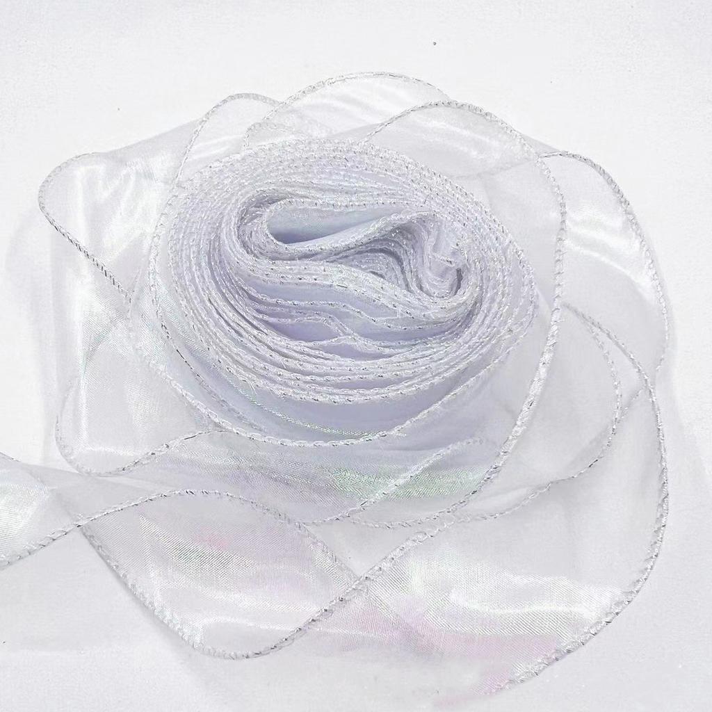 40mm 10Yards Fishtail Organza Ribbon  Reflective Iridescent Wavy Edge Ribbon for Gift Wrapping DIY Bow Bouquet Voile Ribbons