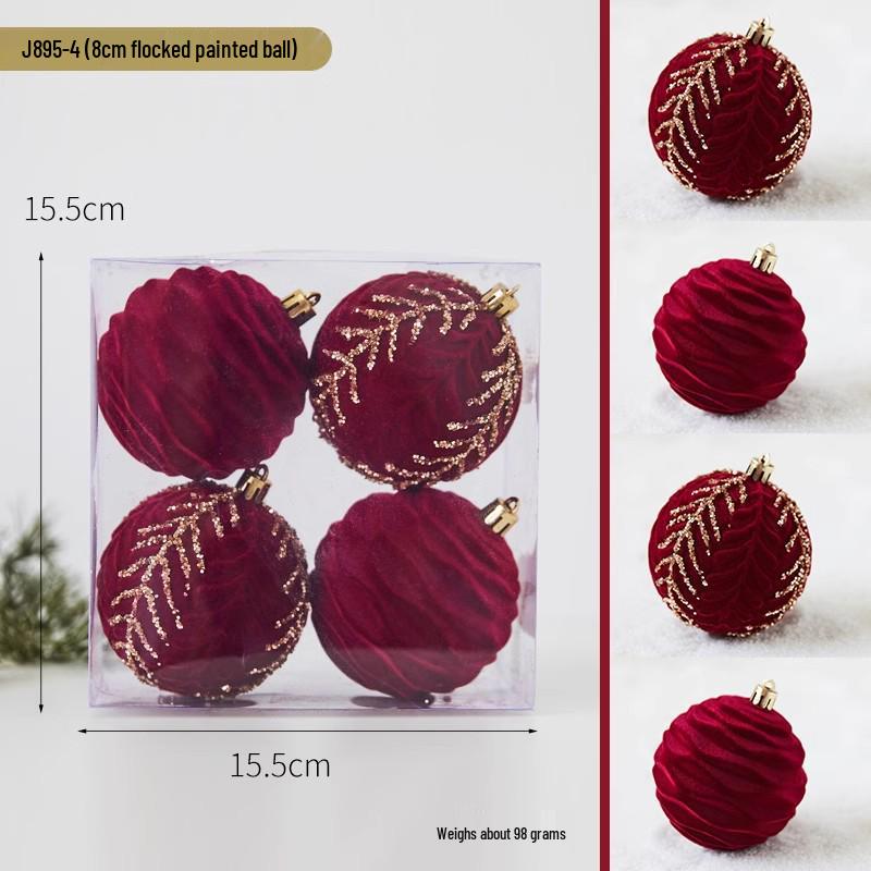 42pcs Electroplated Shiny Christmas Tree Baubles - Creative Hanging Ornaments for Festive Decoration