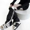 Women's Slouchy Leg Warmers with Side Split Buttons Solid Color Fleece Lined Drawstring Leg Covers Footless Long Socks
