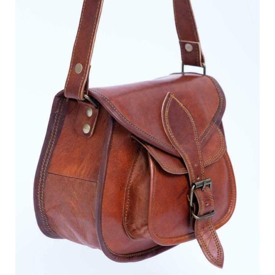 Leather Messenger Shoulder Cross Body Bag Handmade Purse Women's Vintage