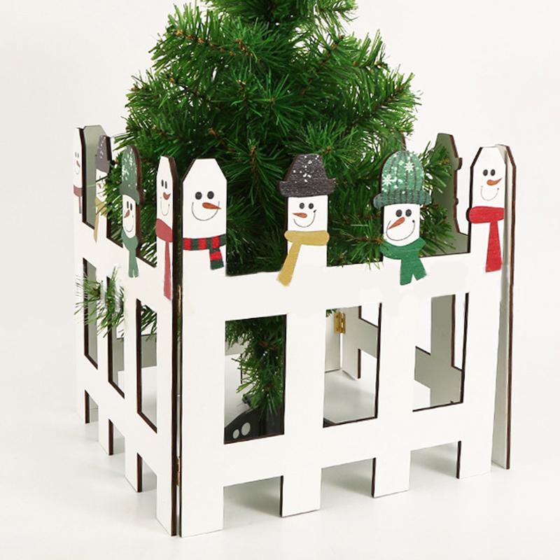 2ΤΜΧ Φράχτης Δέντρου Πάρτι Διακόσμηση Δέντρου Διακόσμηση Αυλής Φεστιβάλ Χριστούγεννα Ξύλινος Φράχτης 30 * 30εκ