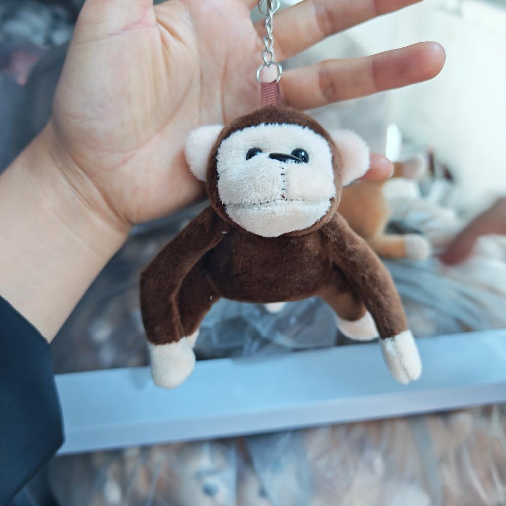 13Cm Animation Plush Gorilla Keychain Plush Stuffed Animal Keyring Cute Backpack Charm Couples Students Bag Pendant Birthday Gifts