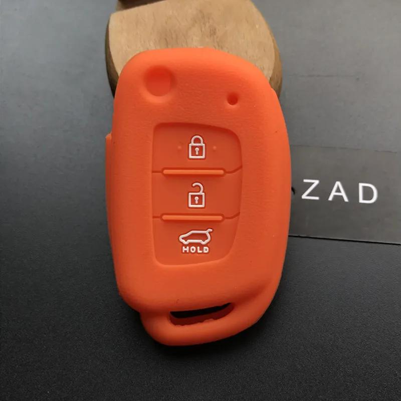 ZAD 3button Silicone Rubber Car Key Case Cover for Hyundai Accent I20 I30 I40 I45 IX35 Mistra Sonata Tucson Verna Key Case
