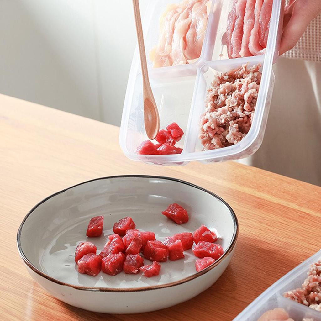 Unterteilter Vorratsbehälter, luftdichter Mehrzweckbehälter für Zwiebeln, Ingwer, Knoblauch, gefrorenes Fleisch zum Einfrieren