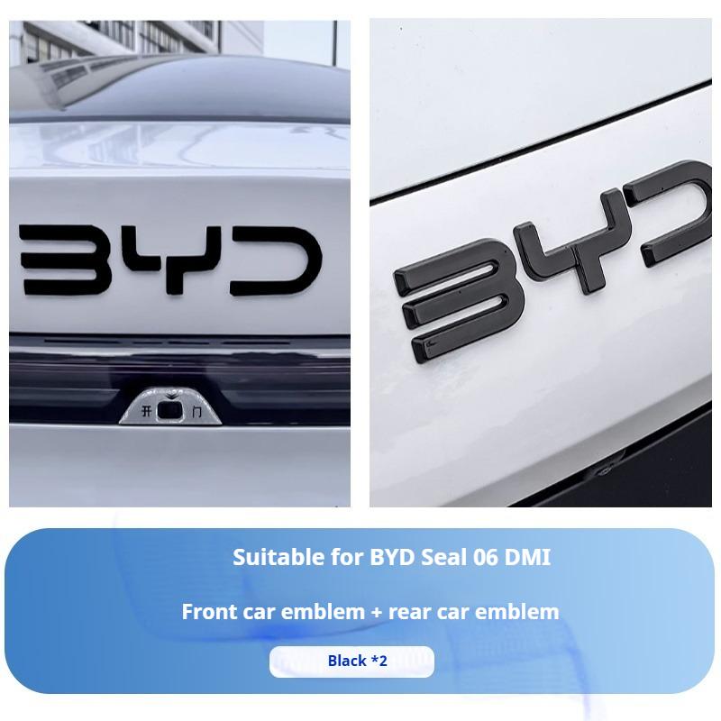 Do BYD Seal 06 DMI Seal 06 EV Modyfikacja Przedniego Godła Samochodu Czarny Wojownik Naklejki na Emblemat Samochodu Stylizacje Logo z Włókna Węglowego