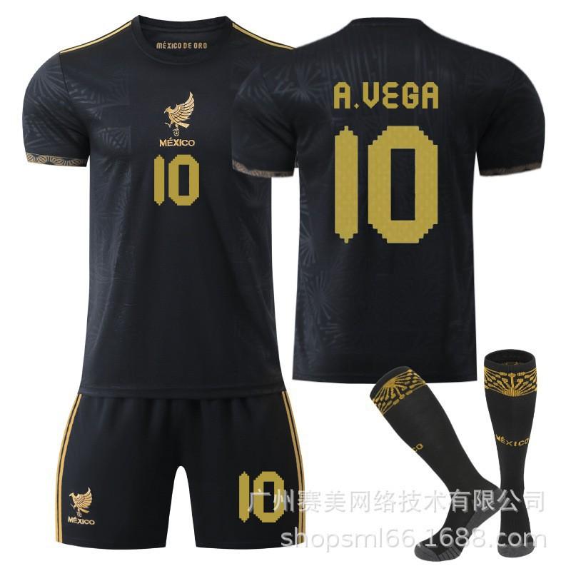 Gold Cup Mexican Children's Football Uniform Edition Black 9 Raul 11 Jimenez No. 4 Jersey Set