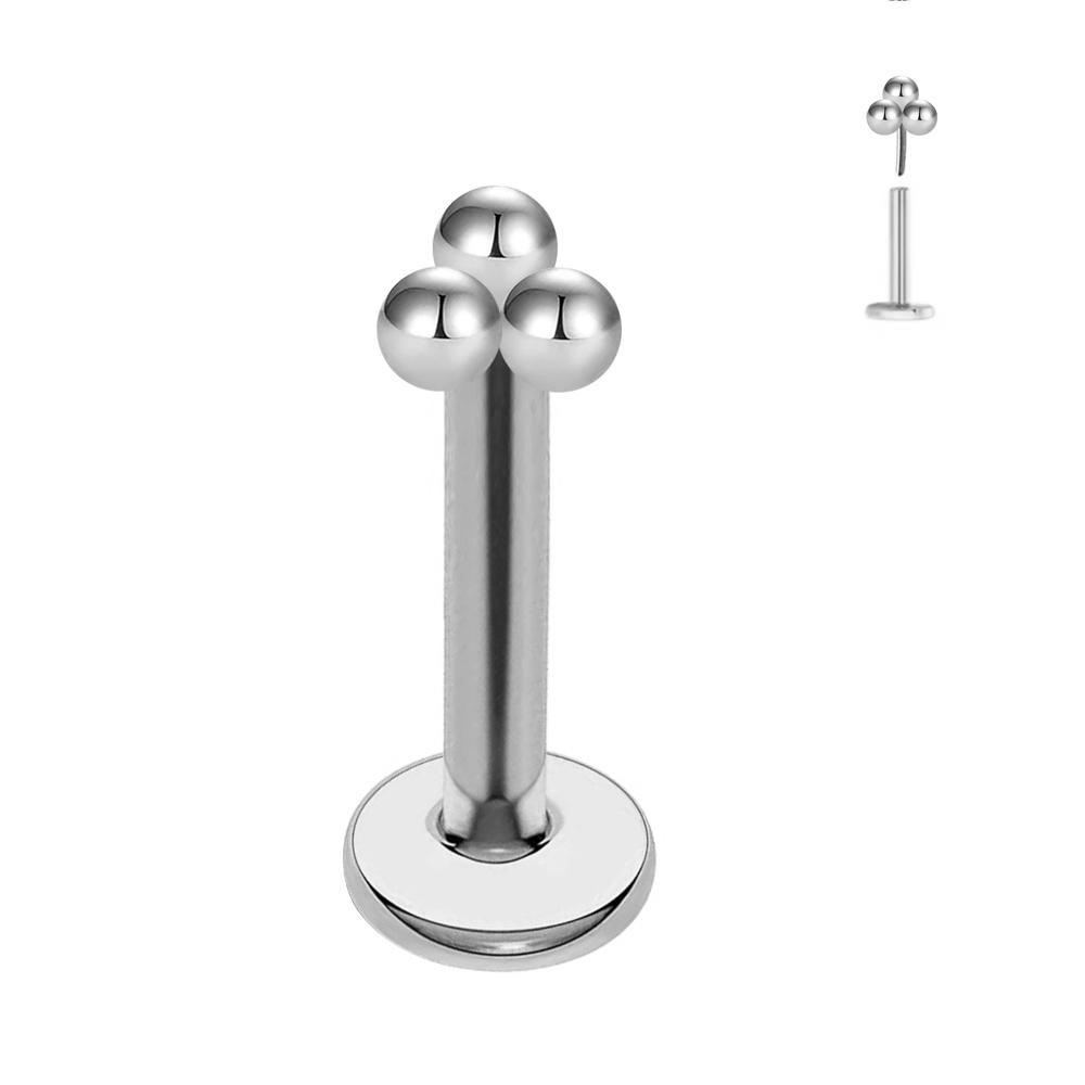 ASTM F136 G23 Titanium The Ball Tragus Earring Threadless Piercing Heart Cubic Zirconia Pin Daith Conch Push In Labret Stud