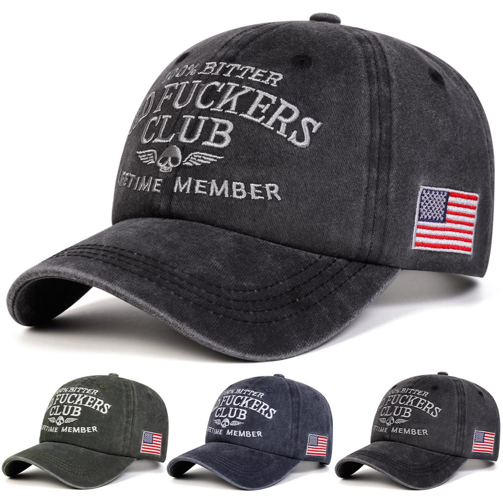 Unisex OLD FUCKERS CLUB Letter Embroidery Baseball Caps Spring Autumn Outdoor Adjustable Casual Hats Sunscreen Hat Sports Cap