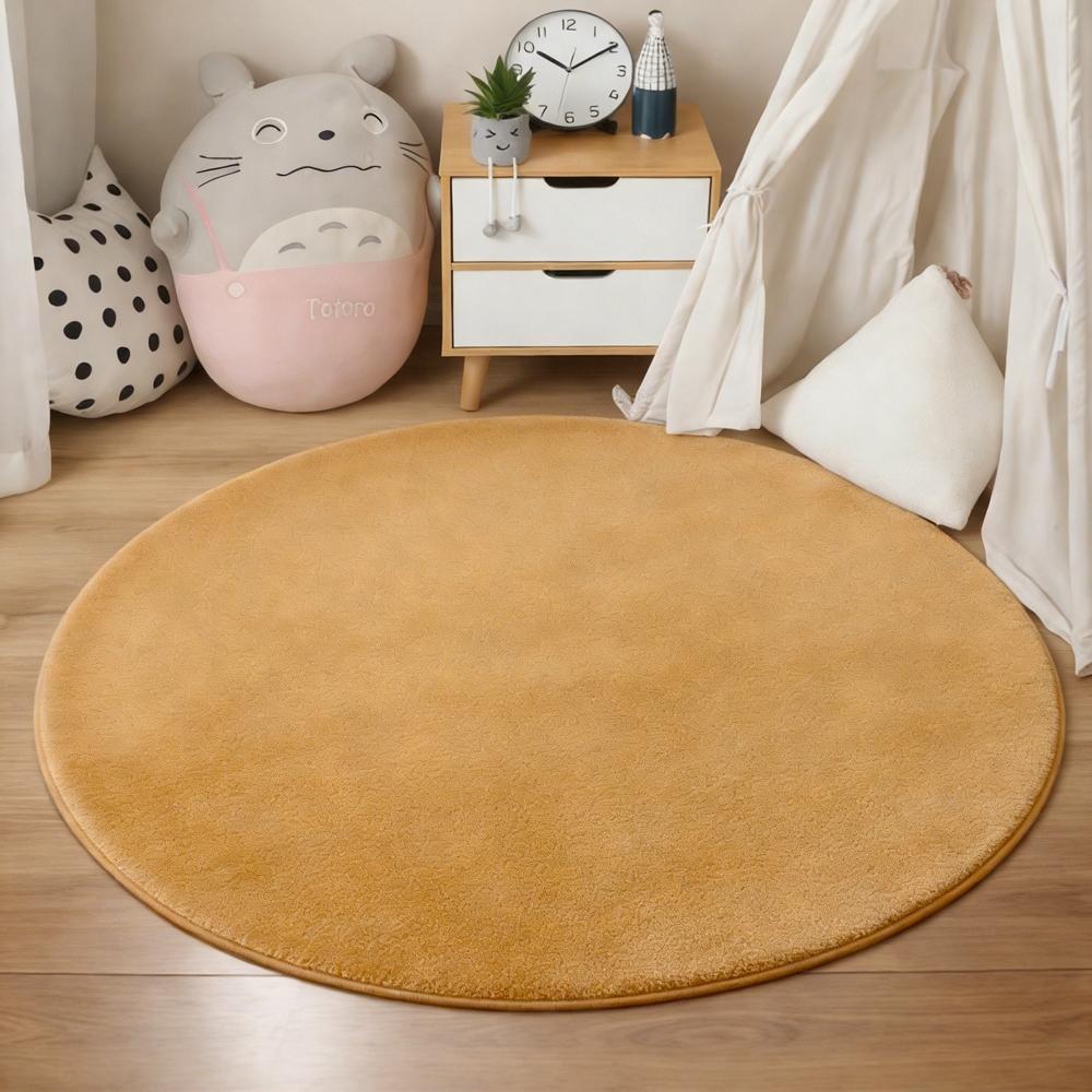 Zacht Rond Koraalfluweel Tapijt Antislip Vloermat voor Woonkamer Slaapkamer Kinderkamer Schattige Woondecoratie 80x80cm(31x31 in)