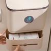 Wall Mounted Hanging Trash Bin with Sliding Lid Anti-odor Organization Box Accessory for Indoor Outdoor Traveling