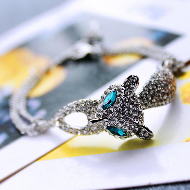 Koreanisches Neues Katzenaugenstein Fuchs Pfau Schwan Eule Tier Armband Offenes Armband für Frauen