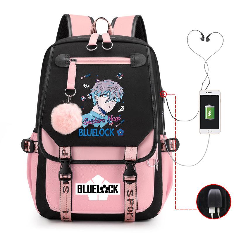 Anime Peripheral Teen Trend Backpack Multifunctional Usb Casual Student School Bag