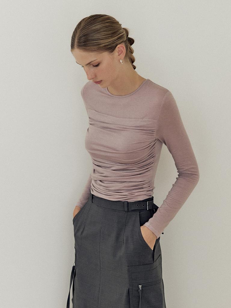 HUNCH Shirring Drape Tee (3 Colors)