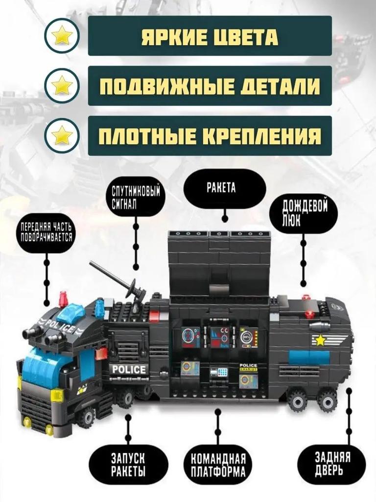 Children's construction set for a boy, police station