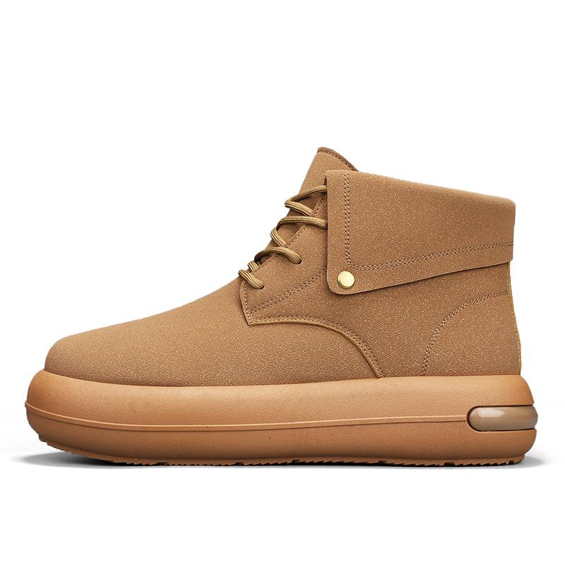Martin Stiefel Britischer Stil Retro Matt Kurze Stiefel Herbst und Winter Samt Flachsohlige Kurze Freizeitstiefel Lokomotive Stiefel