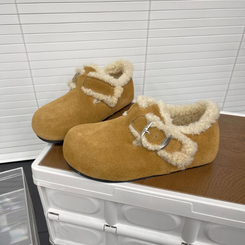 Soft-soled Velvet Warm Two Wear Fluffy Shoes Women's Autumn and Winter New One-pedal Versatile Cotton Shoes