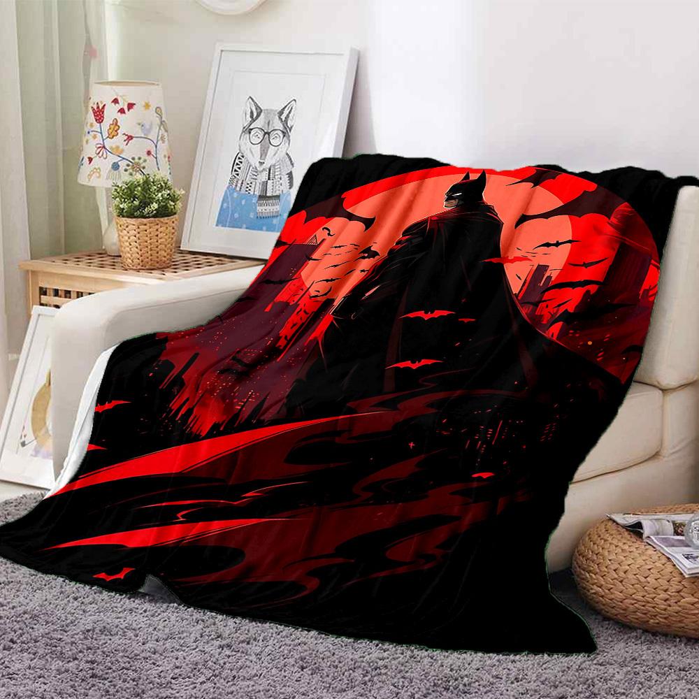 1pc Batman Blanket Lightweight Flannel Throw For Sofa, Bed, Travel, Camping, Livingroom, Office, Couch, Chair, And Bed