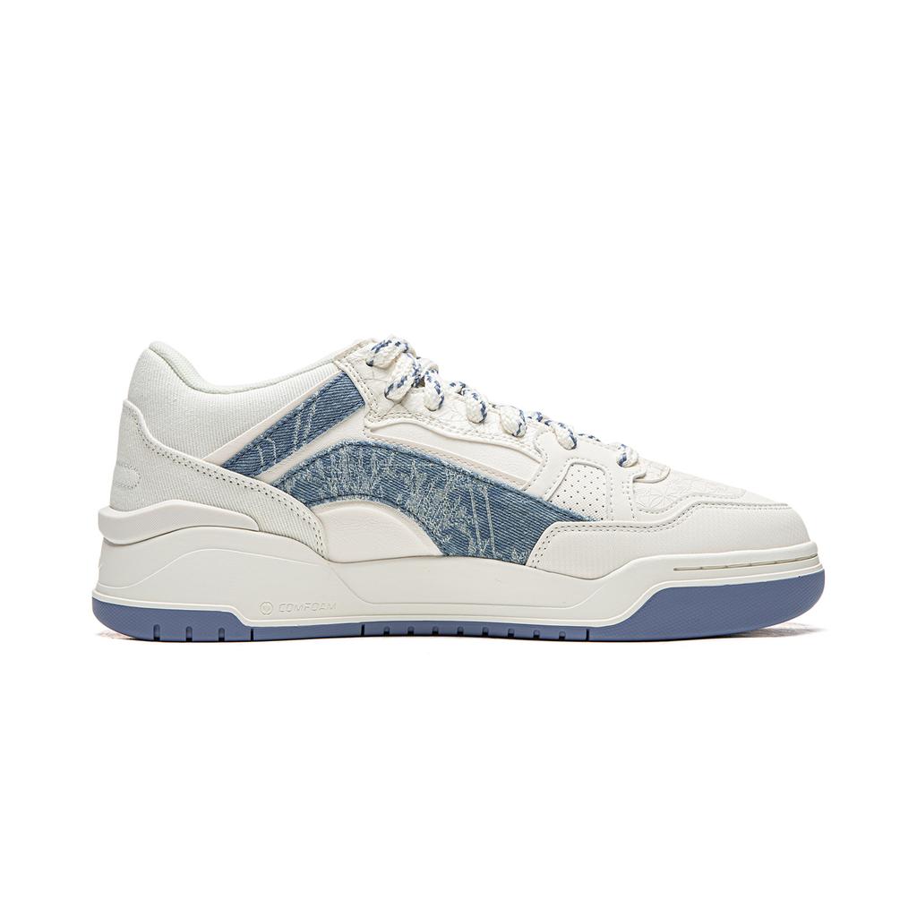 Li Ning Moon White 2MID Skateboard Shoes Men's Mid Top White Blue AGCV331-7