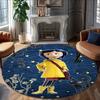 1pc Coraline (5) Print Round Carpet Chair Round Carpet Suitable for Bedroom Living Room Home Decorative Carpet