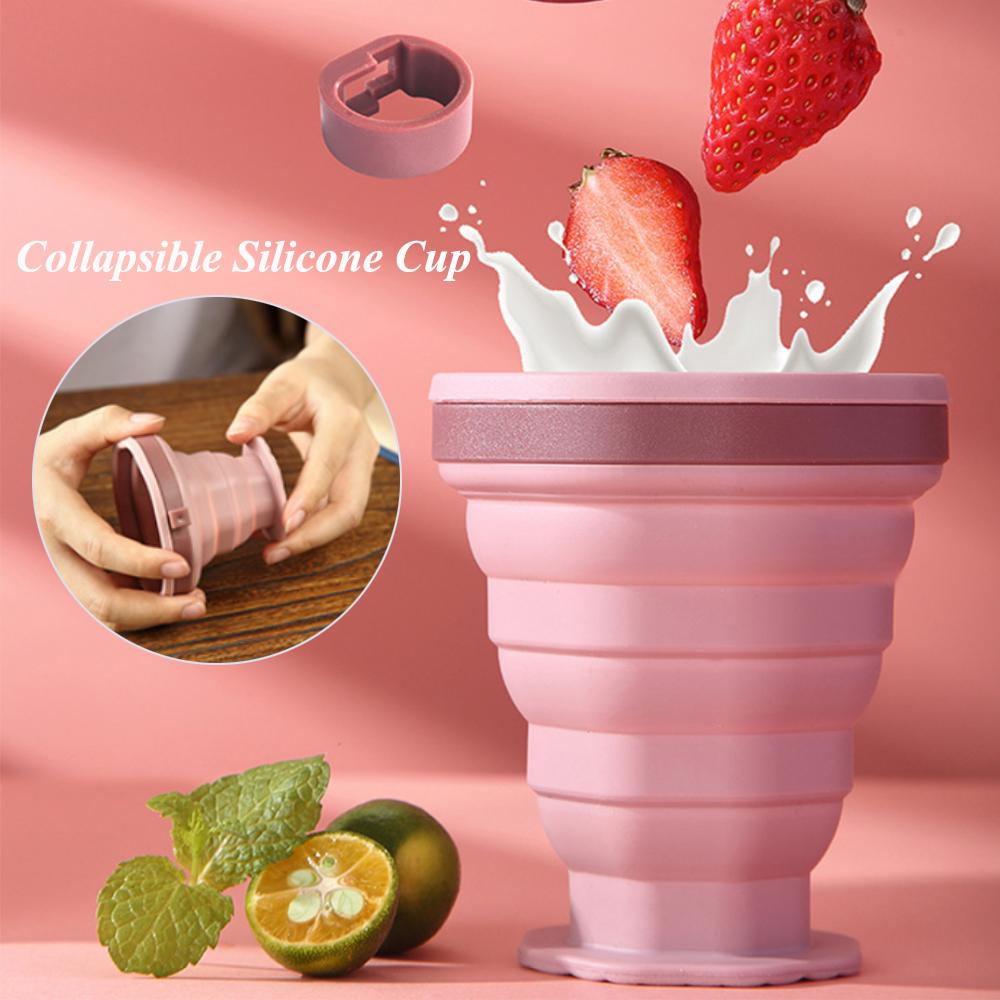 220ml Folding Cup BPA FREE Food Grade Silicone Water Cup Travel Outdoor Camping Portable Telescopic Cup Coffee Cups Drinking Mug