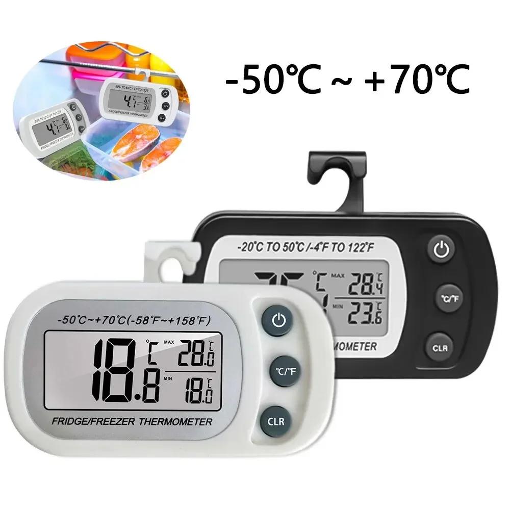 Termometru frigider cu cârlig Anti-umiditate Frigider Congelator Ecran LCD electric Termometru digital Monitor de temperatură