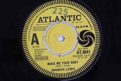 7inch Record BARBARA LEWIS - Make Me Your Baby / Love To Be Love AT4041Promo Atlantic 1965 UK Soul/Funk Used