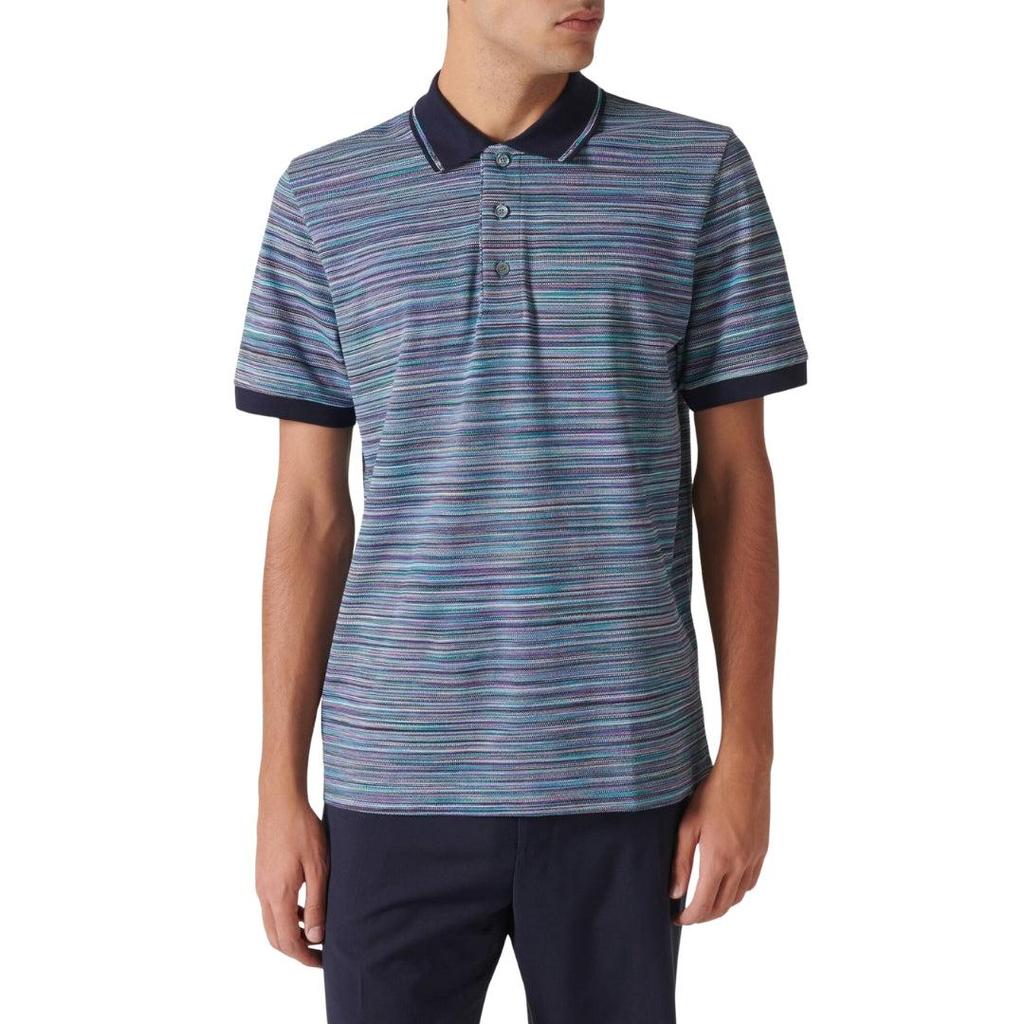 Missoni Mens Patterned Short-Sleeved Polo Shirt