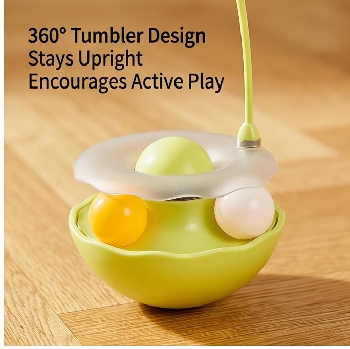 Tumbler Feather Cat Toy Interactive Self-Play Catnip Teaser for Indoor Kittens