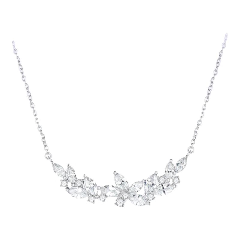Chow Tai Seng Wisteria Flower Sterling Silver Necklace