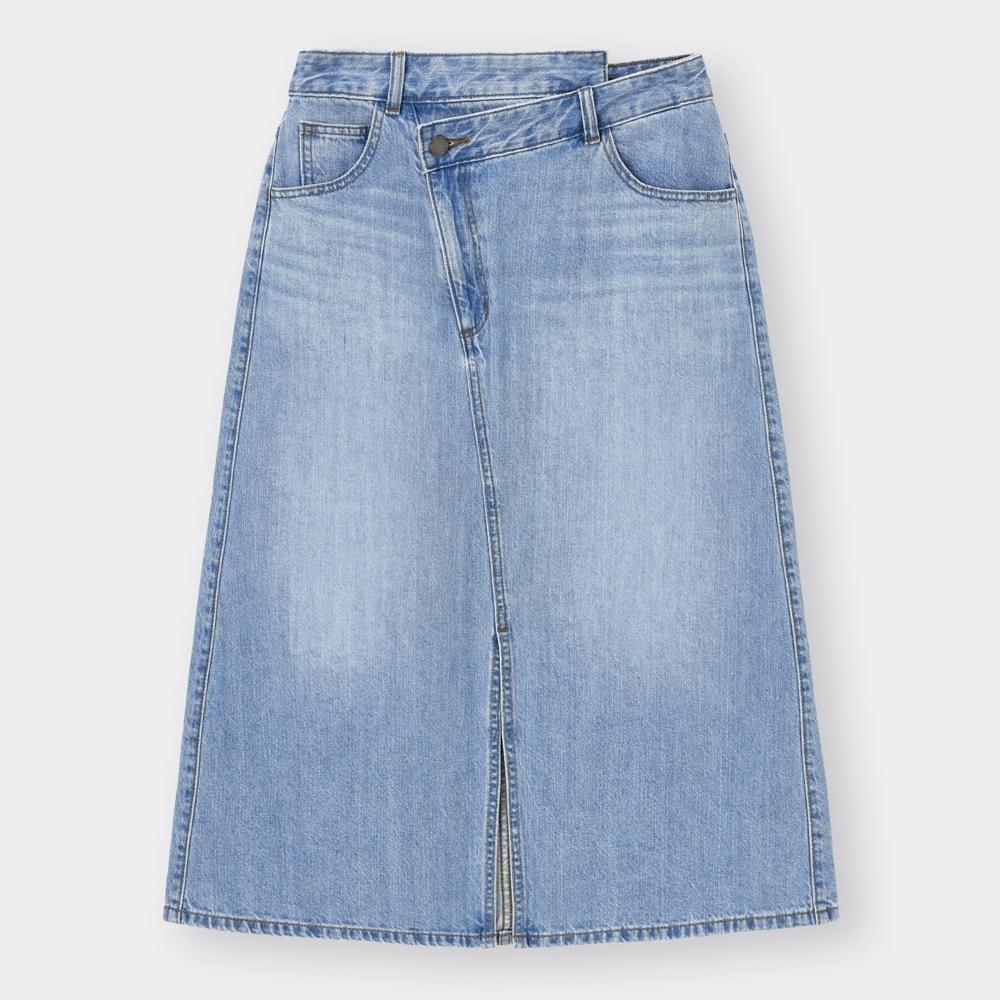 

Юбка миди с асимметричной талией GU Denim YT+E