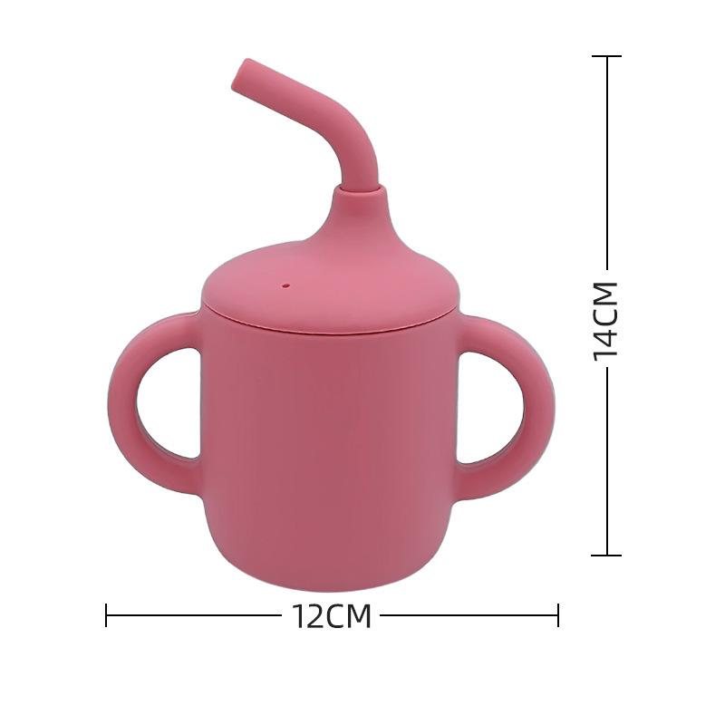 Available: Baby Silicone Sippy Cup & Snack Cup with Straw, Anti-Fall Training Cup, Dog Outdoor Portable Water Cup