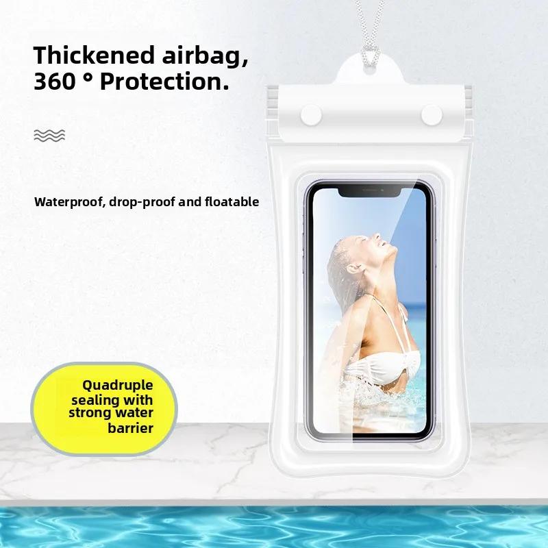 

Waterproof Phone Bag Pouch Case for Apple IPhone Xiaomi Samsung Swimming IPX8 Touchable Lanyard Three Fold Thickening Airbag