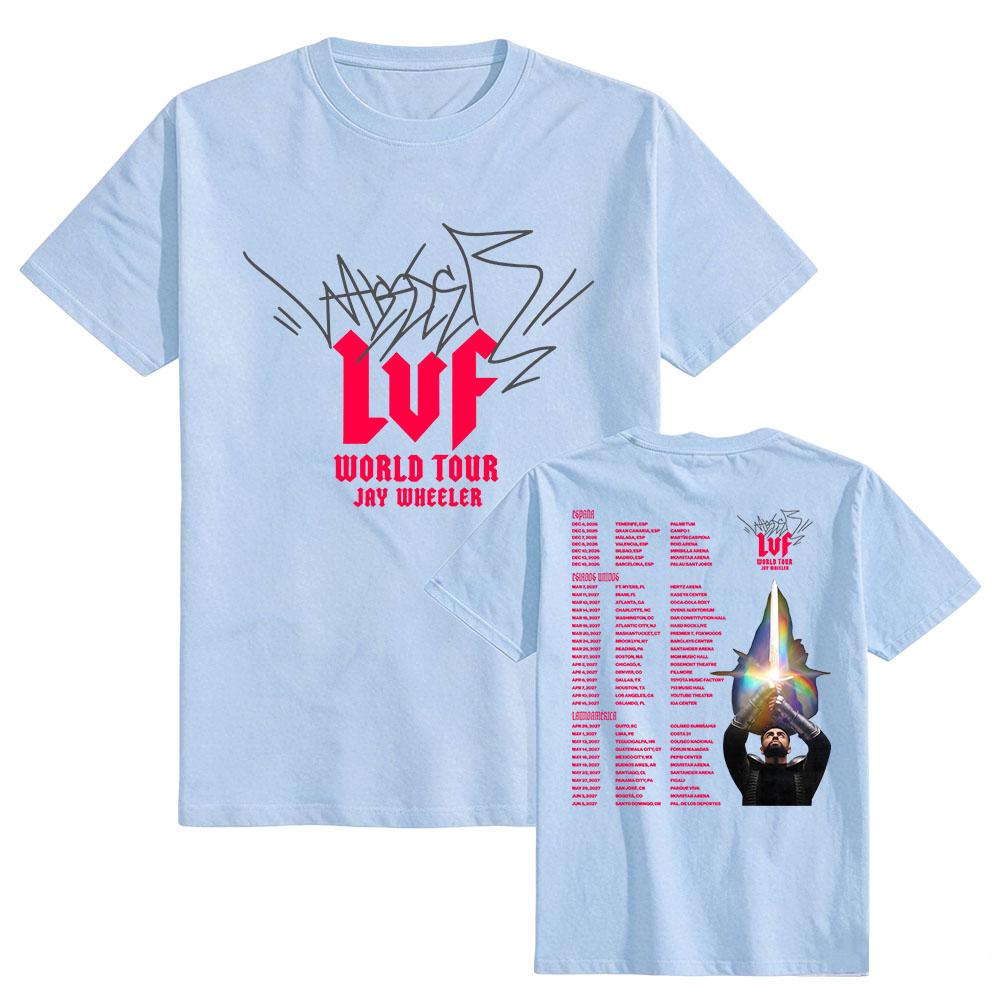 Jay Wheeler La Voz Favorita World Tour 2027 T-shirt Unisex Streetwear Short Sleeve Cotton Soft Tshirts Design Graphic Print Tee