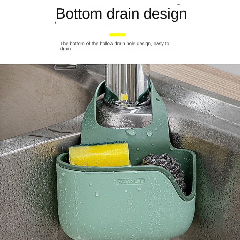 Saddle Kitchen Sink Drain Basket Kitchen Bathroon Sink Organizer Space-saving Sink Storage Bakset Large Capacity Durable