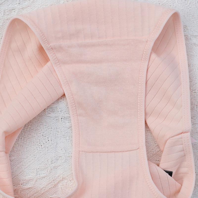 3 Pieces Women's Pure Cotton Panties Mid Waist Plus Size Triangle Panties Women's Underwear Macaron Color Girls' Breathable Underwear